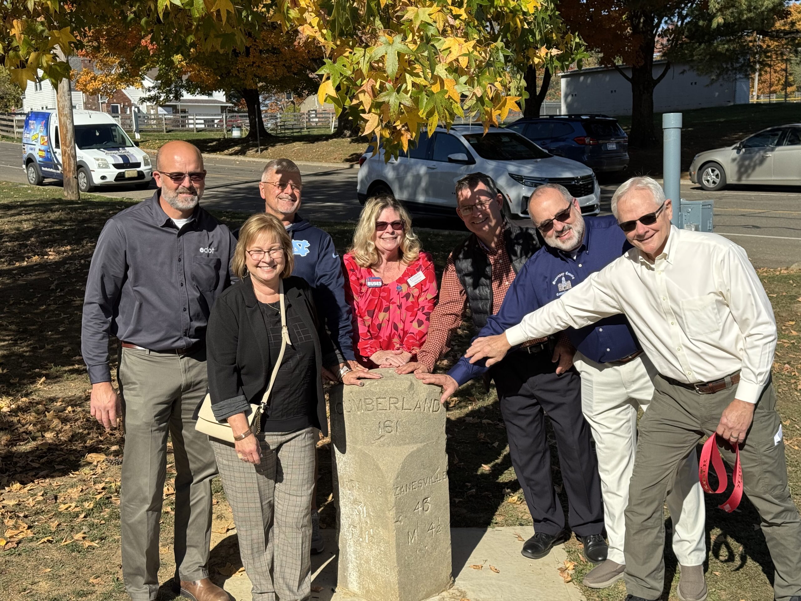 Historic National Road Mile Markers Unveiled in Cambridge Ceremony